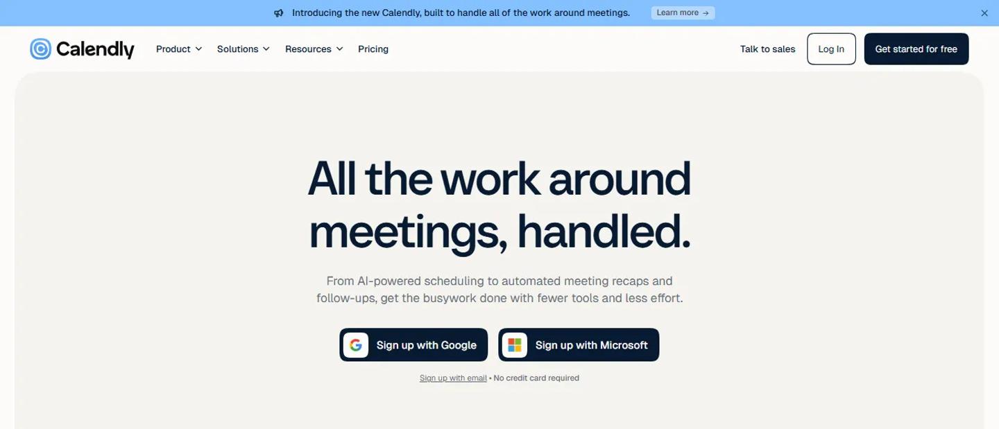 Calendly Homepage