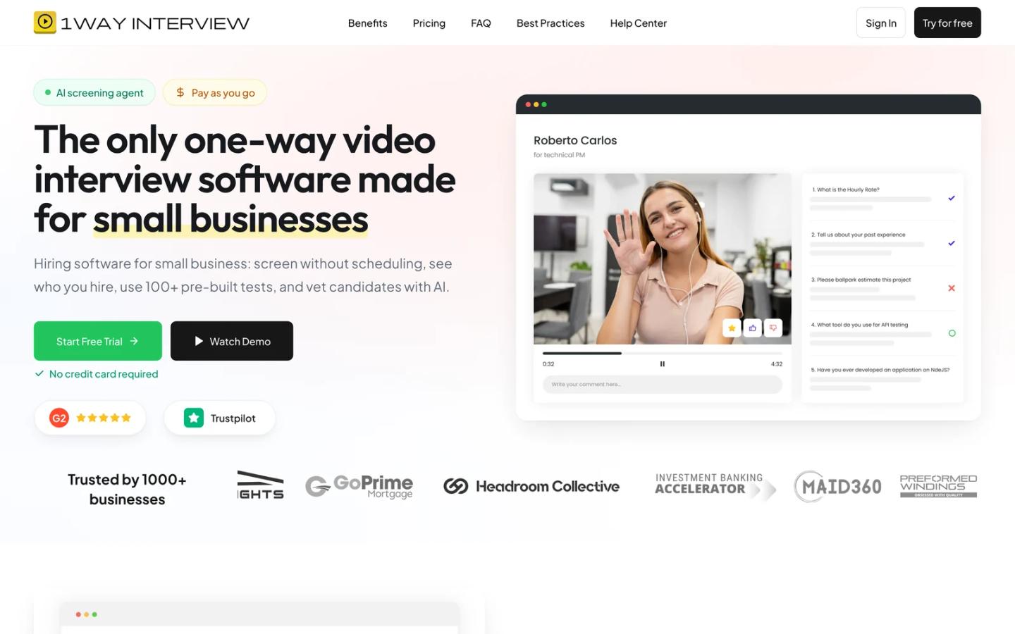 1WayInterview Homepage