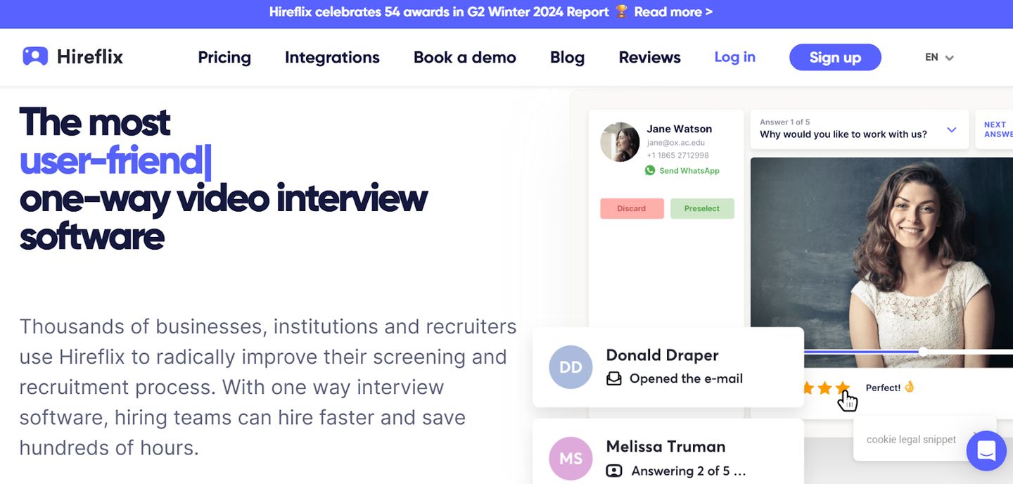 hireflix's website