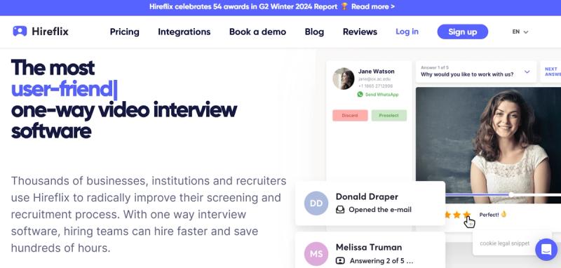 hireflix's website