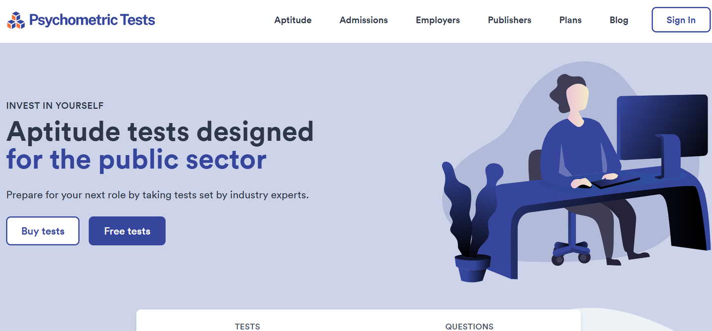 PsychometricTests' website
