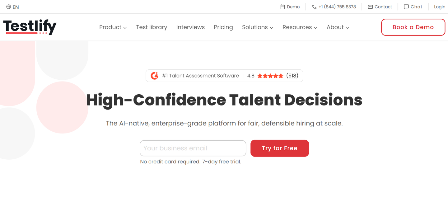 Testlify's website