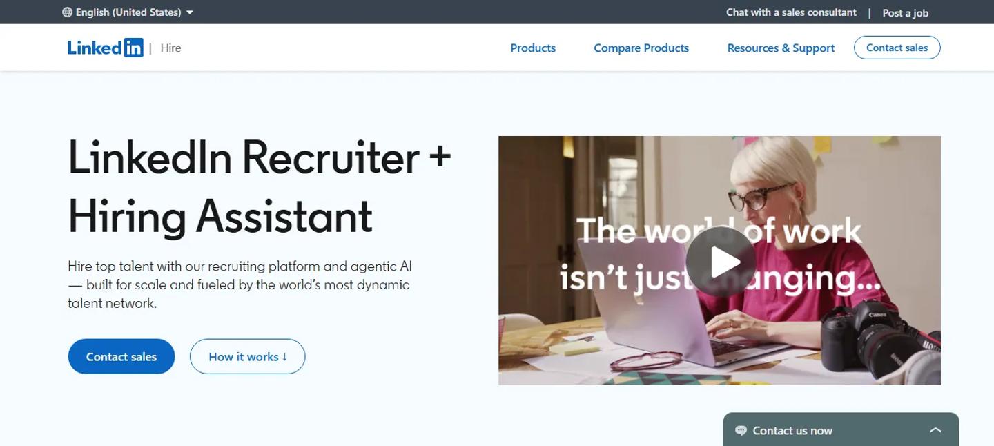 Linkedin Recruiter Homepage