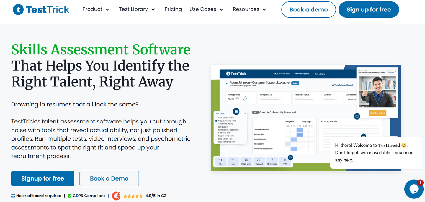TestTrick's assessments