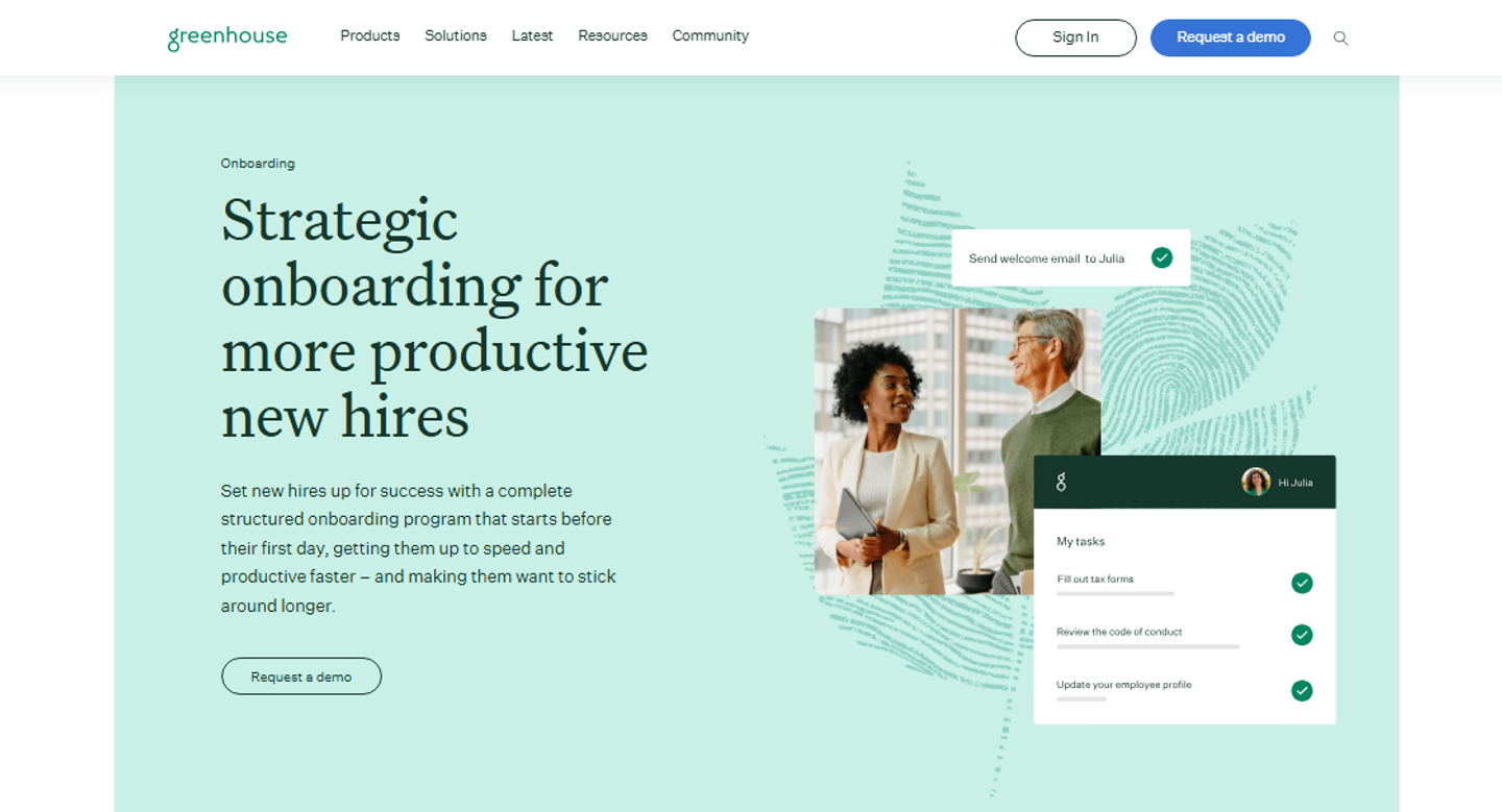 Greenhouse Onboarding Homepage