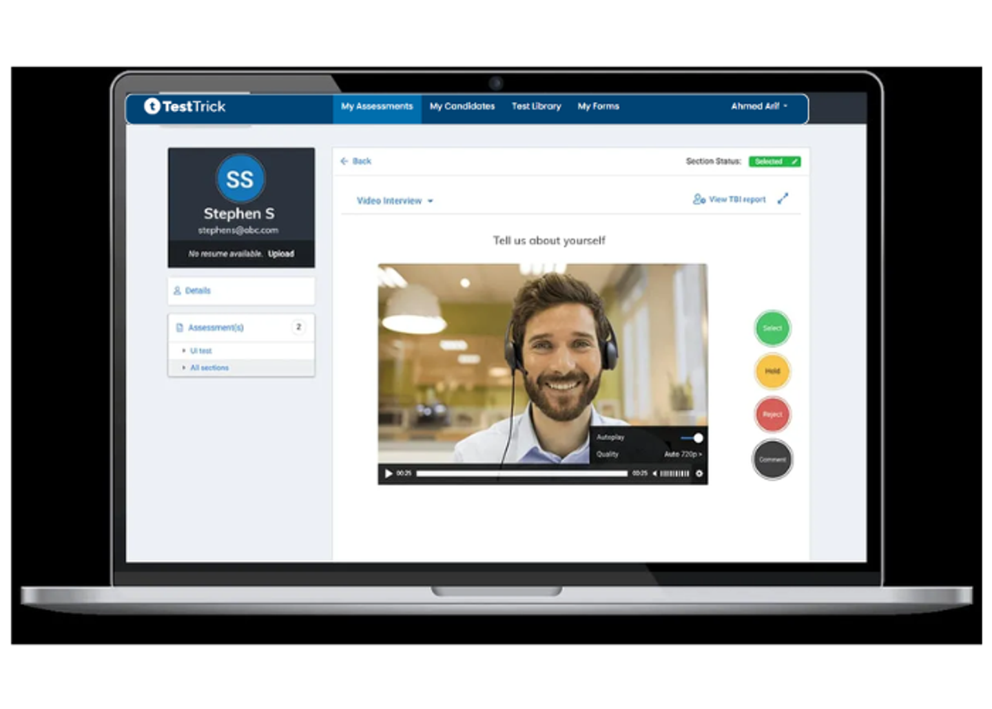 TestTrick-One Way Interview Software