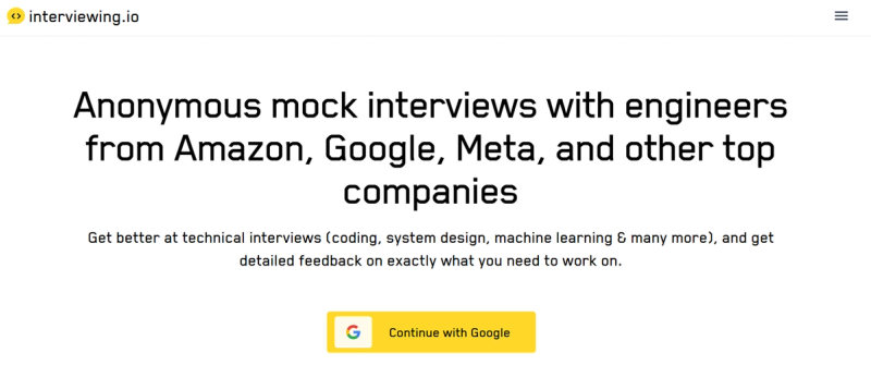 Interviewing.io- website