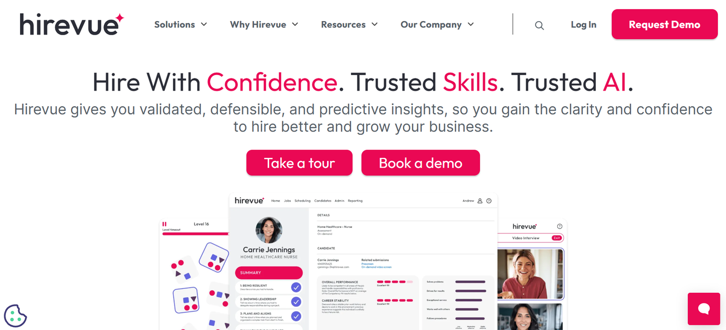 HireVue's website
