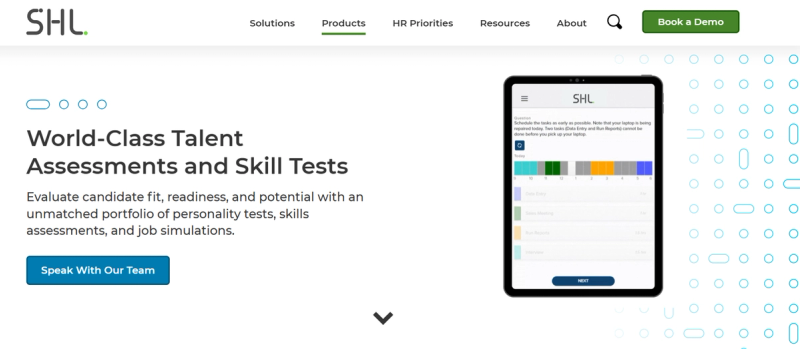 SHL's website