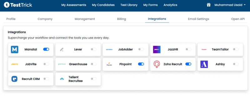 TestTrick Integrations
