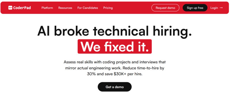 Coderpad's website