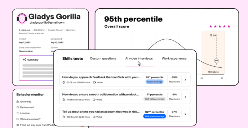 AI powered screening in TestGorilla