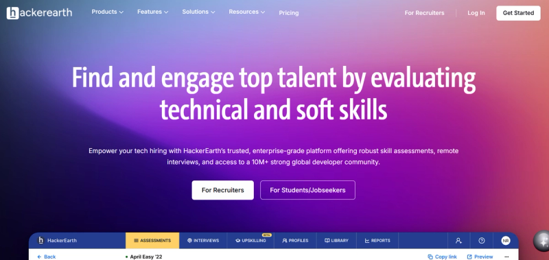 HackerEarth's website