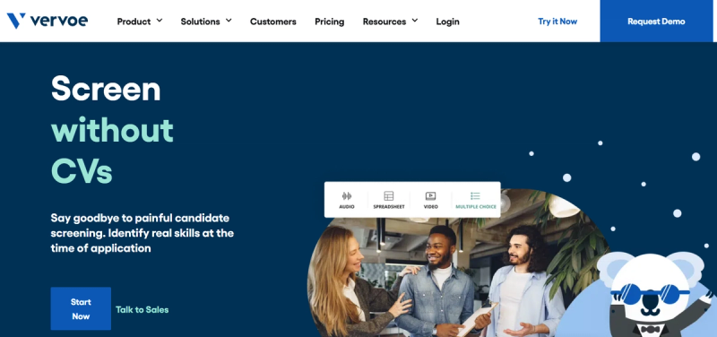 Vervoe's website