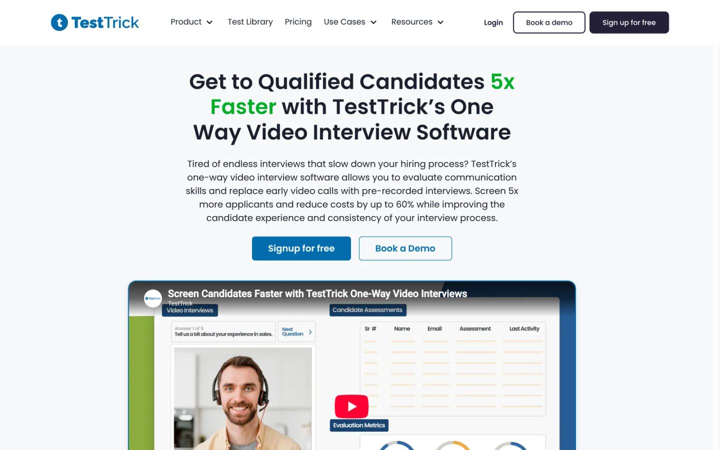 TestTrick One Way Video Interview