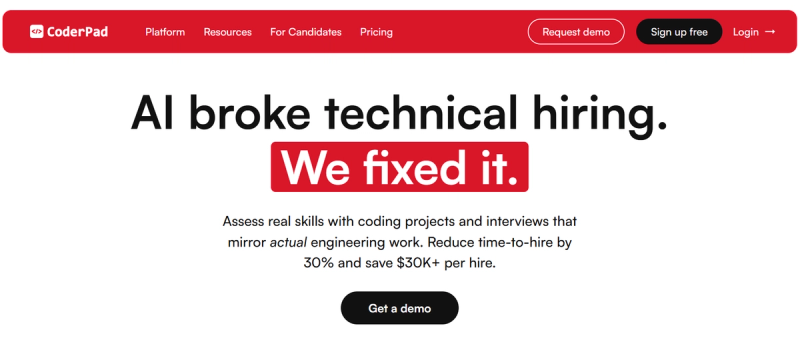 Coderpad's website