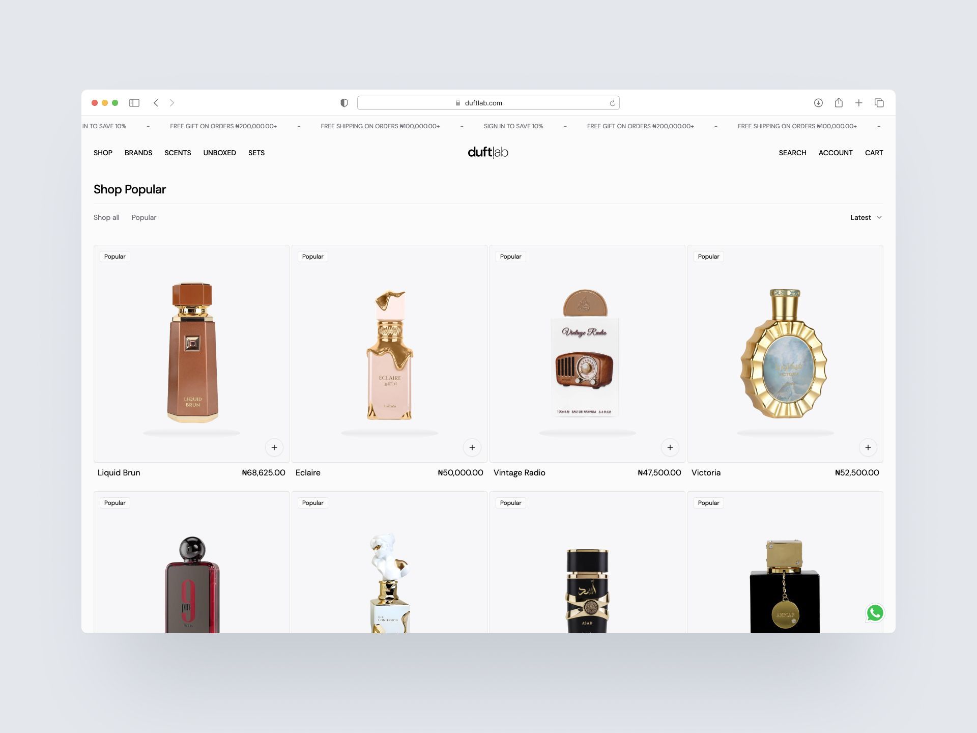 Duftlab products page