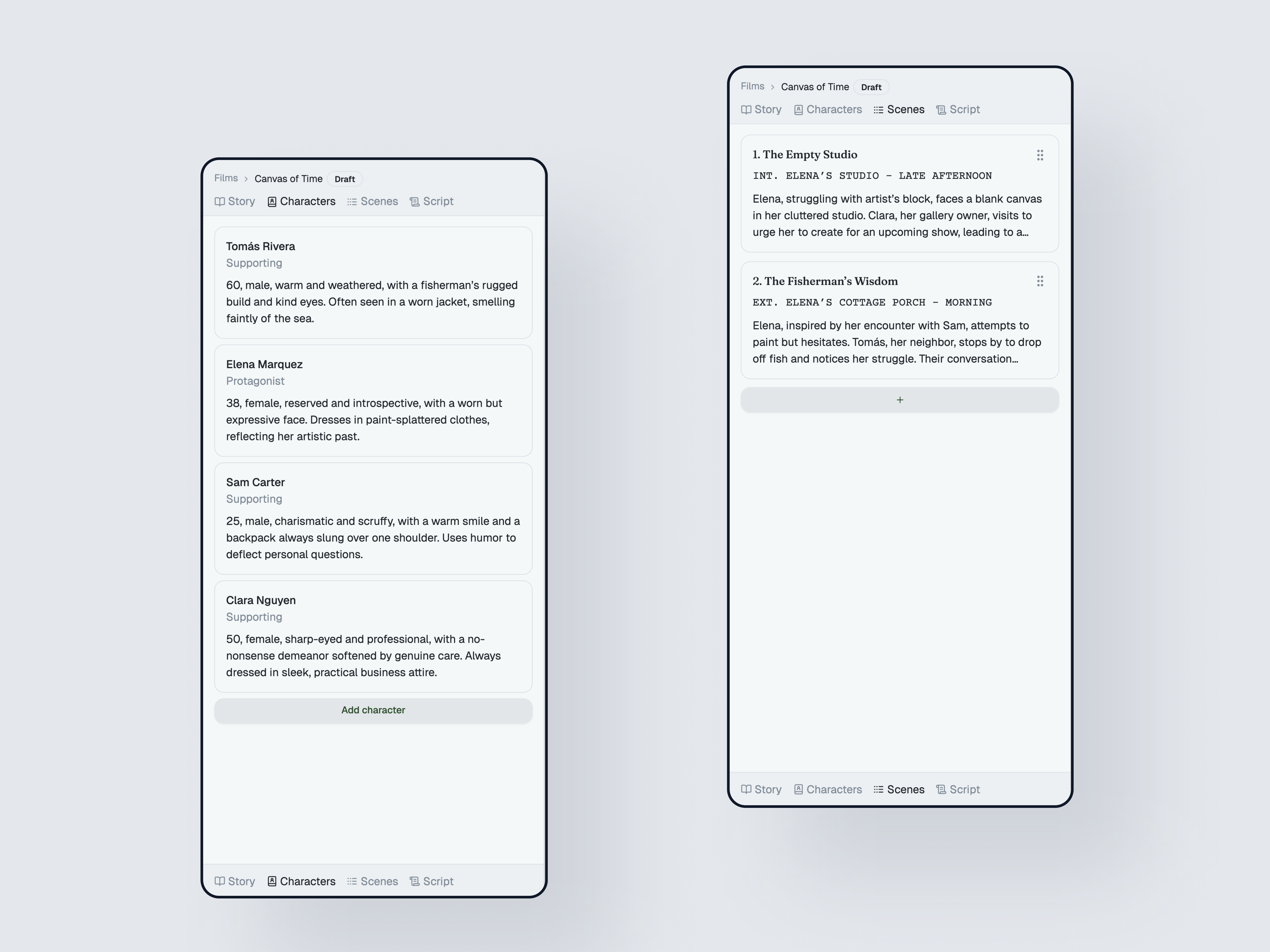 Thoughts film screens