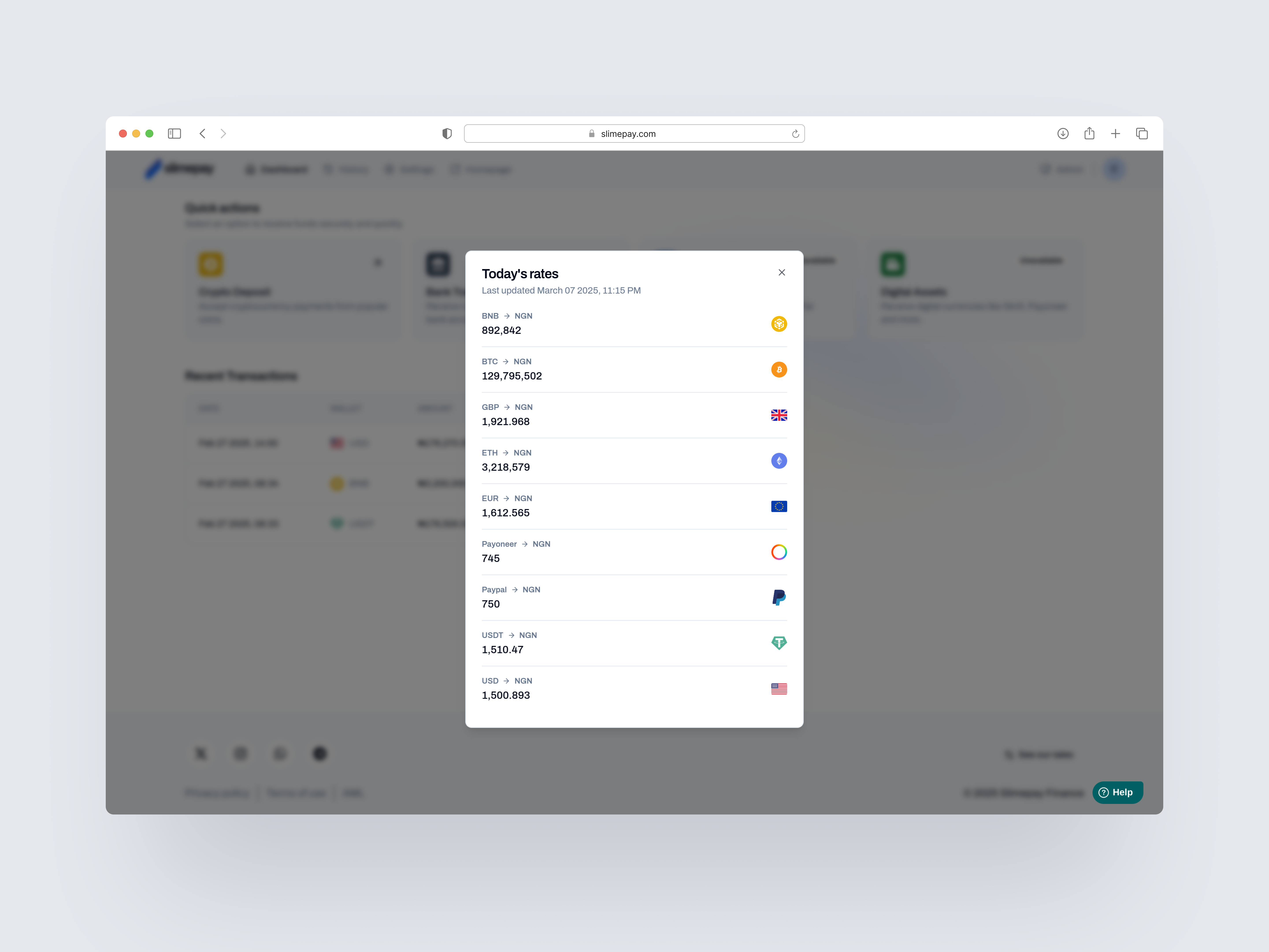 Slimepay exchange rates