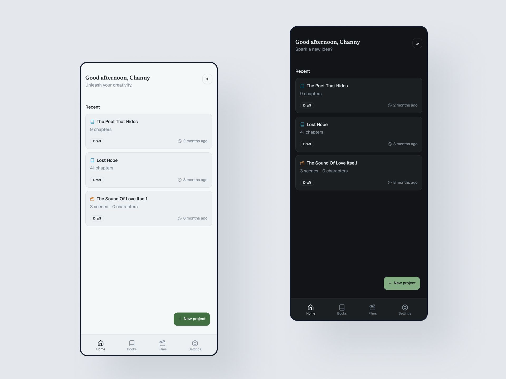 Thoughts home screen