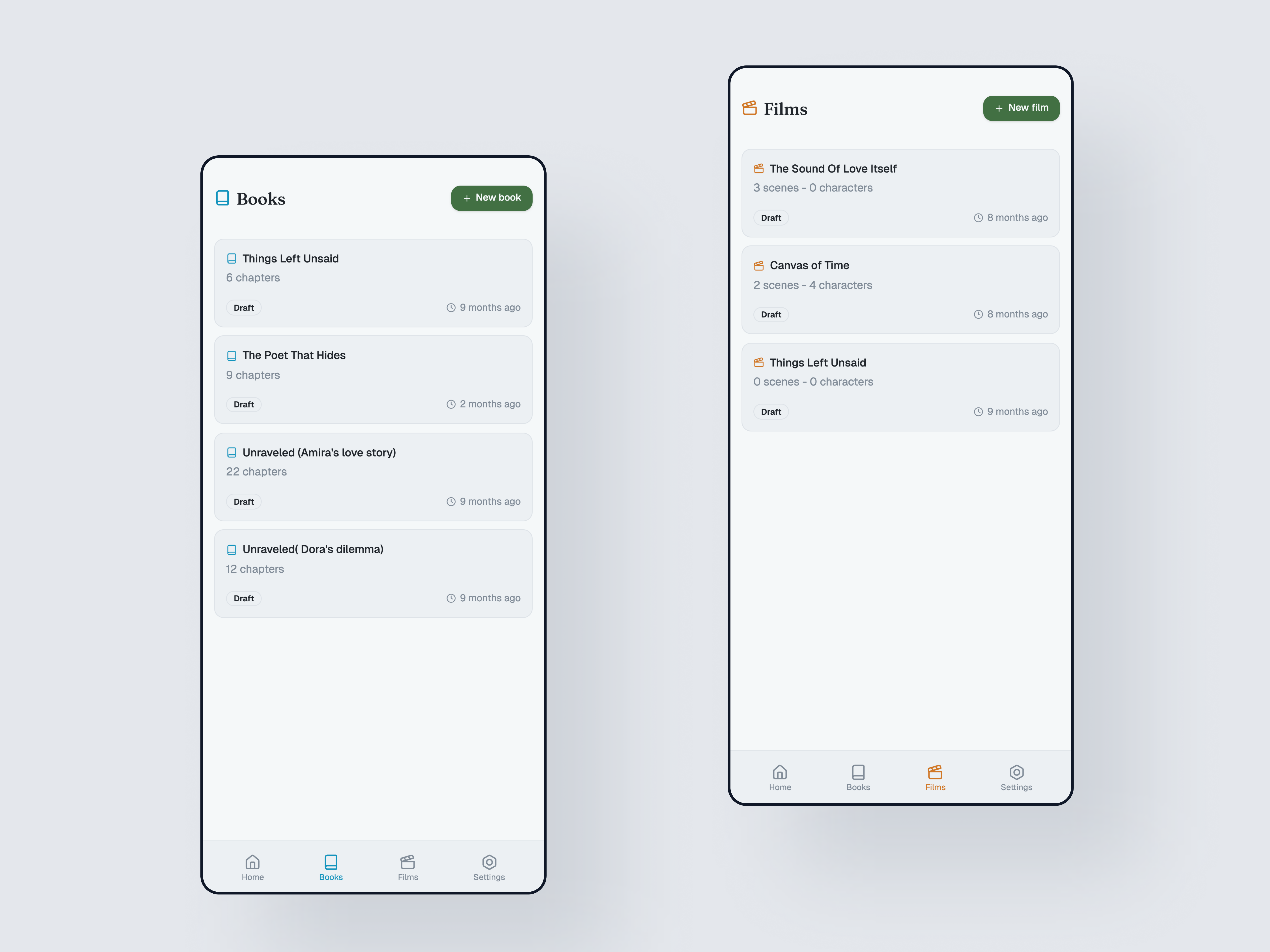 Thoughts books & films list