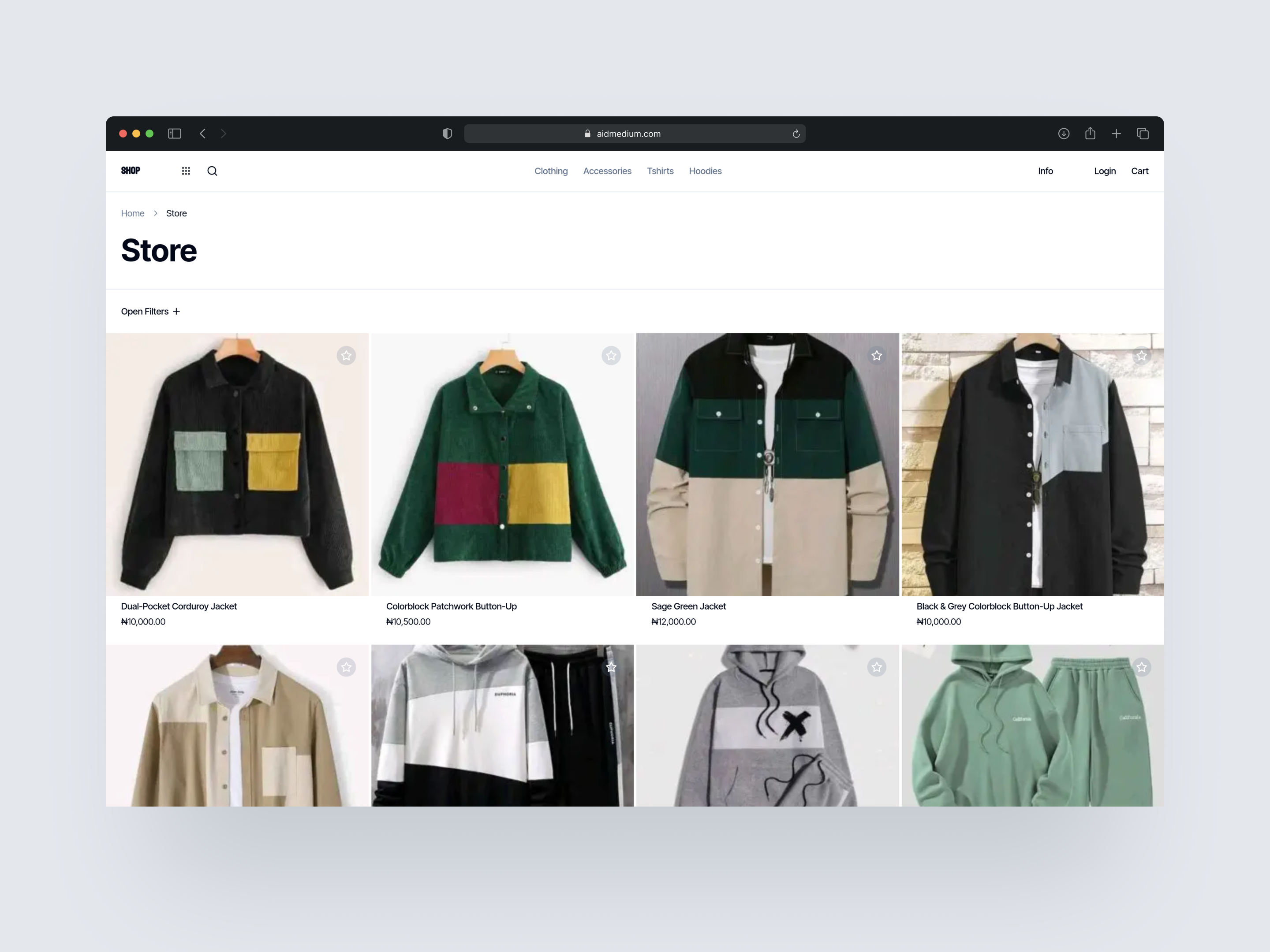 Aidmedium shop store page