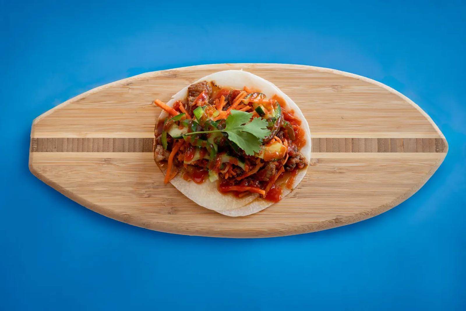 Banh mi on a wooden board