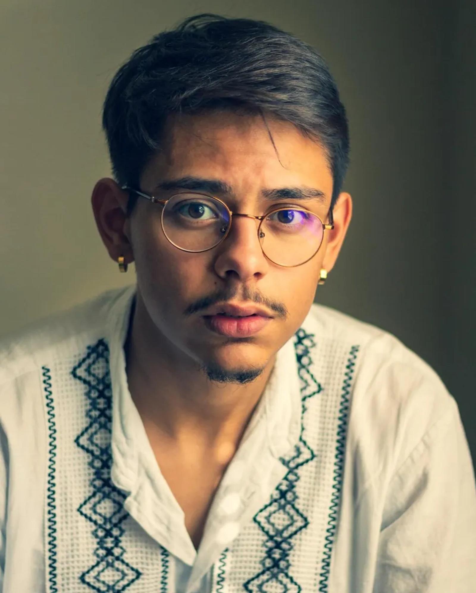 Portrait against a warm interior