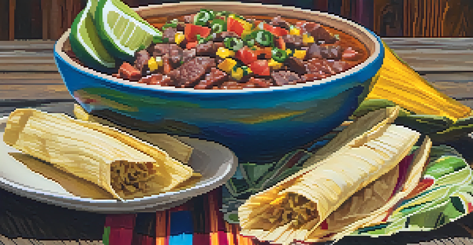 A close-up of a traditional Sonoran-style meal with carne asada and tamales on a wooden table.