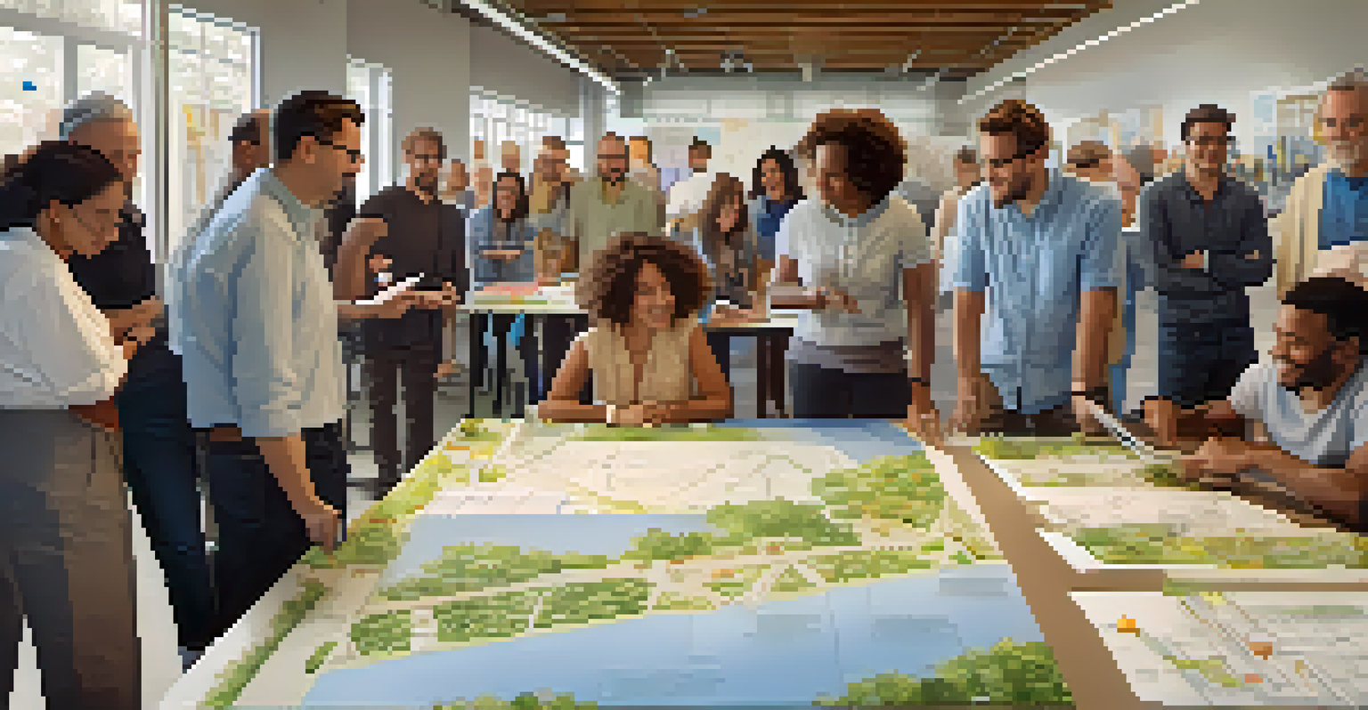 Community members and architects collaborating in a workshop on sustainable architecture design.