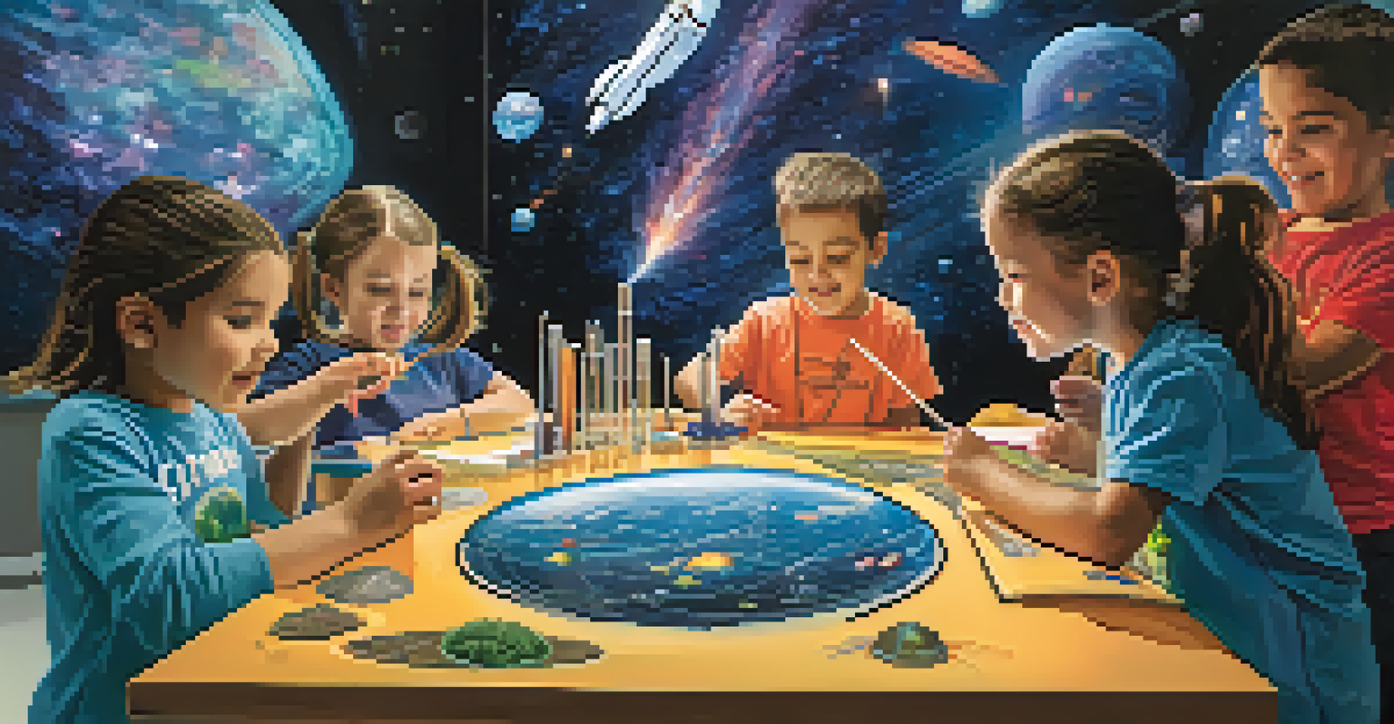 Children engaging with interactive science exhibits at the UA Science Center, filled with excitement and curiosity.