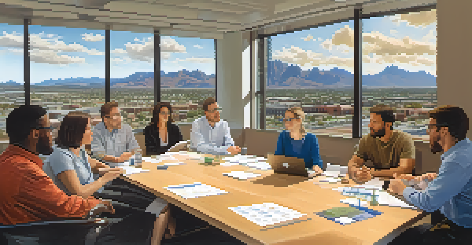 A diverse group of researchers and business professionals collaborating in a modern conference room.