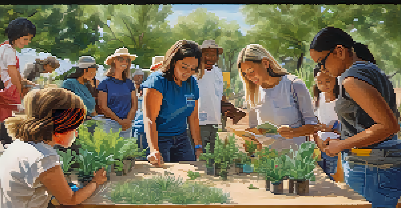 A community workshop in Tucson with people engaging in biodiversity education outdoors.