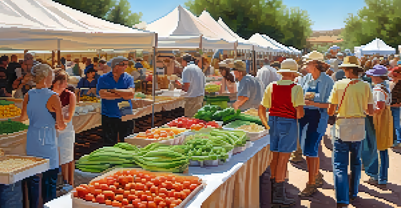 A lively agricultural festival in Tucson with stalls, cooking demonstrations, and community engagement.