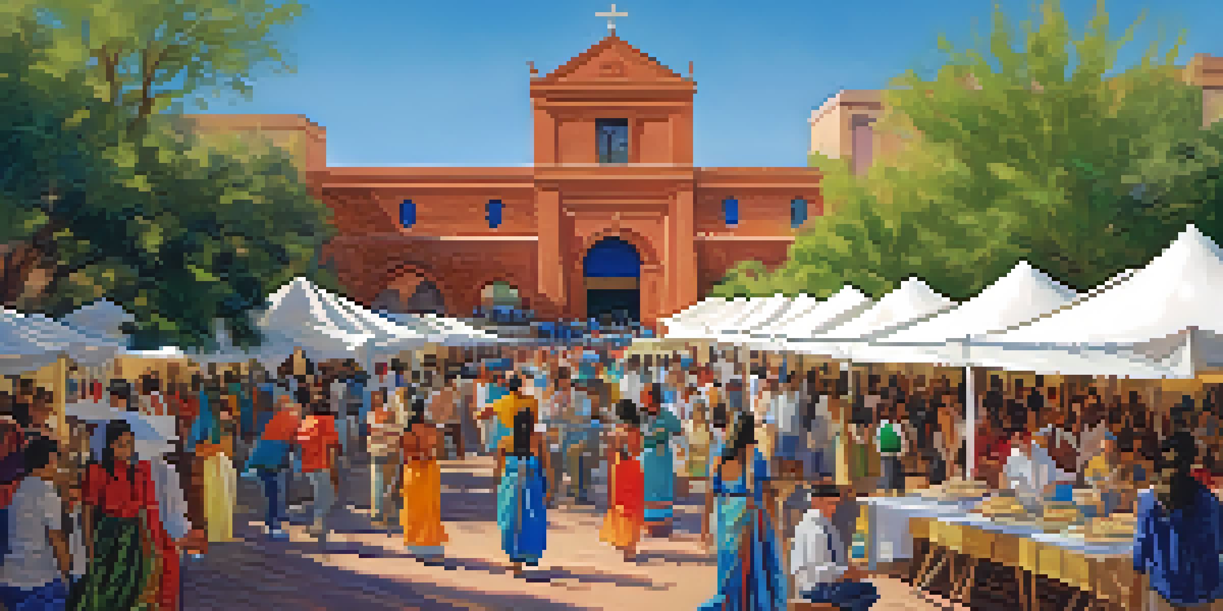 A lively cultural festival at the University of Arizona with students dancing and various artisan booths set up outdoors.