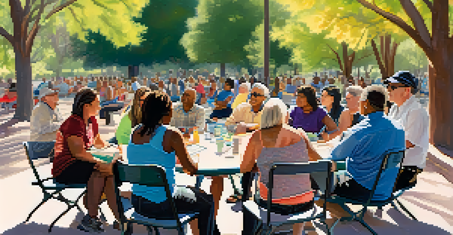 Community members gathered in a Tucson park discussing public transport improvements.