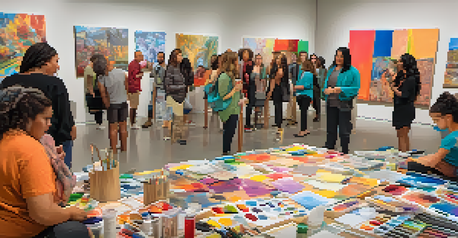 A collaborative workshop at the Museum of Contemporary Art in Tucson, featuring local artists and community members painting together.