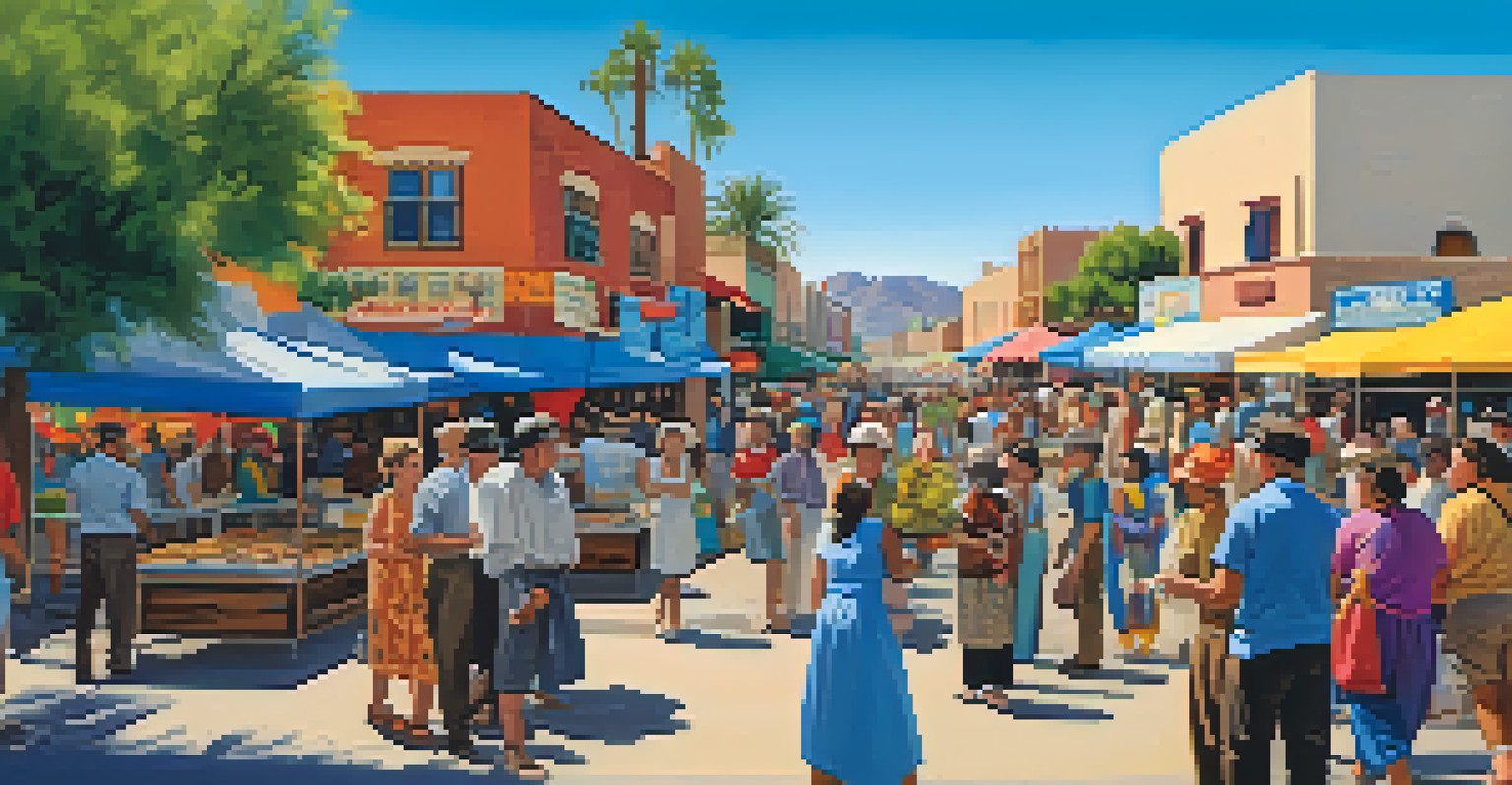 A lively street festival in Tucson showcasing diverse cultures and traditions influenced by WWII.