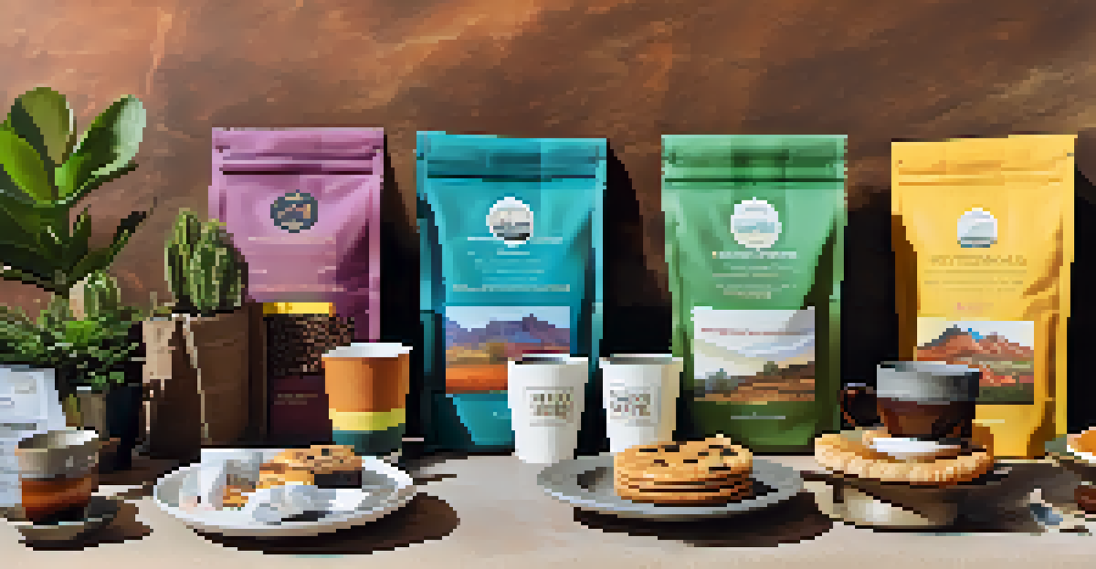 A table displaying various local coffee blends, brewing equipment, and pastries at a coffee festival.