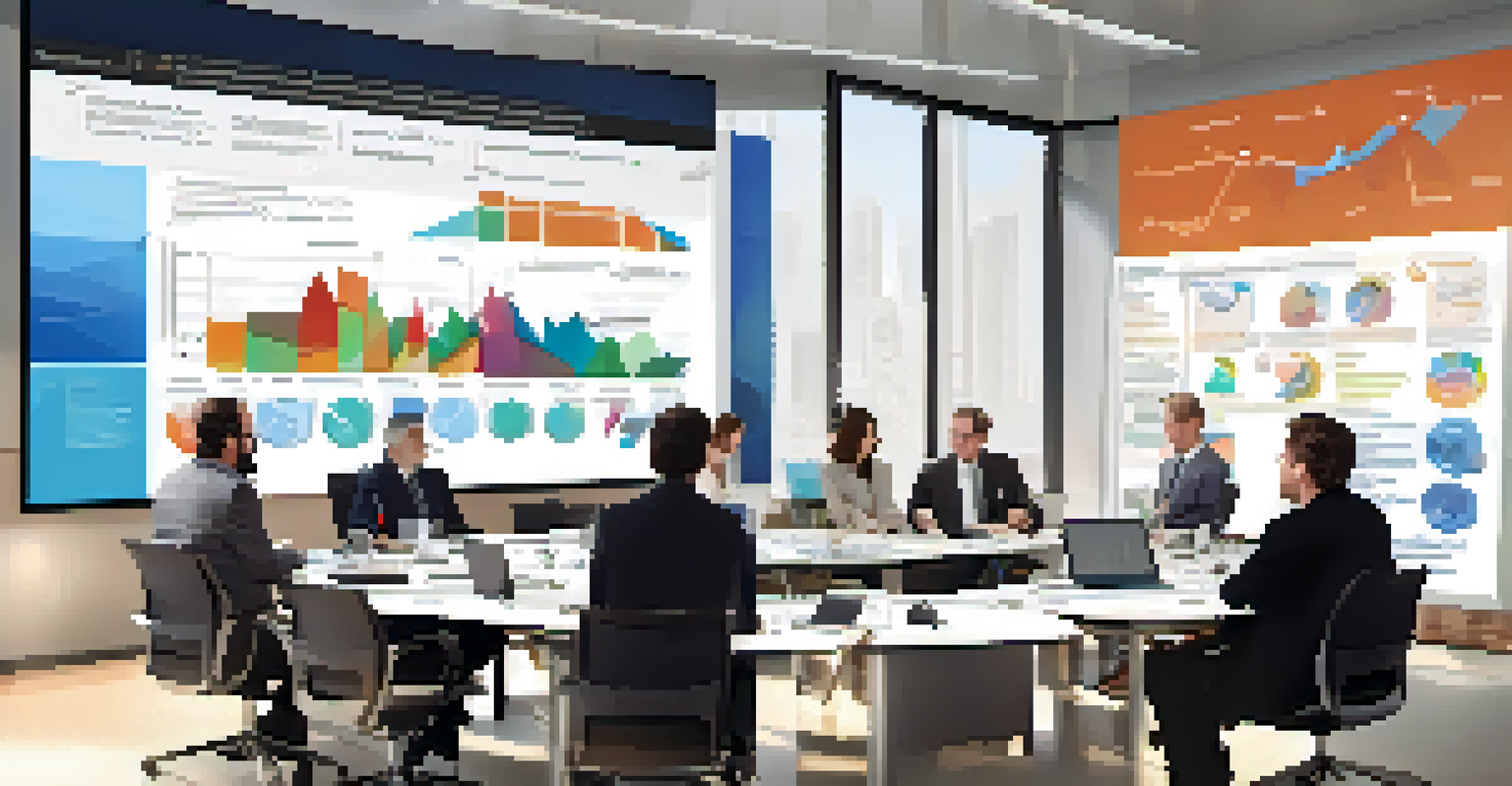 A diverse group of university researchers and industry stakeholders collaborating in a modern conference room on disaster response solutions.