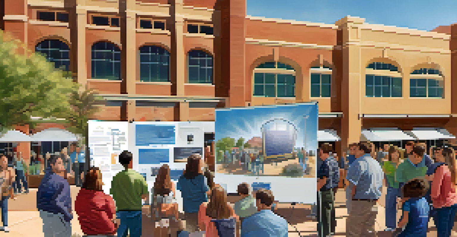 A community event at the University of Arizona demonstrating solar energy concepts to attendees of various ages.
