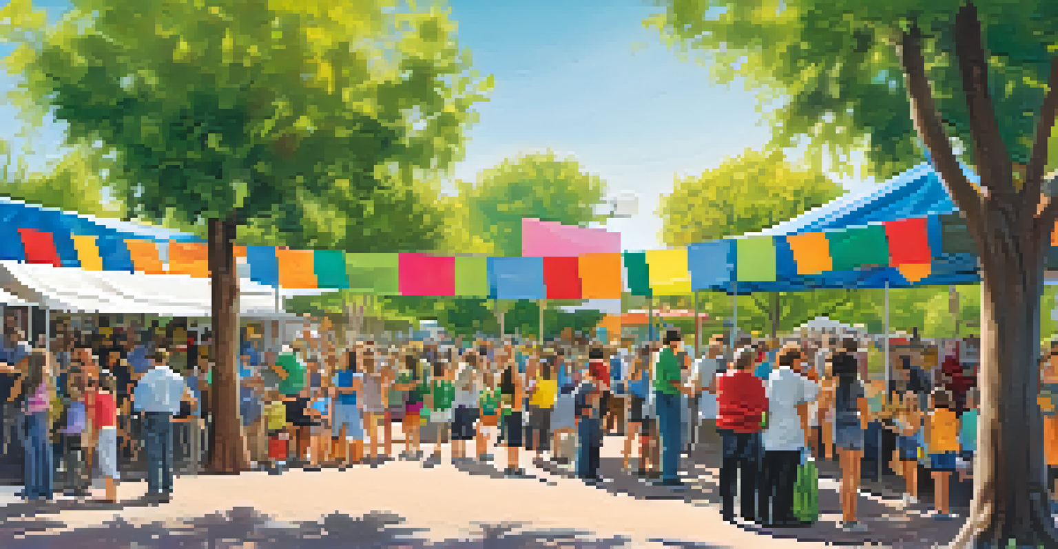 A community event in Tucson with residents learning about air quality, featuring booths and educational activities.