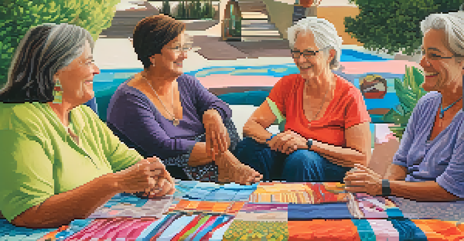 A gathering of women in Tucson sharing ideas in a local women's club, showcasing camaraderie and creativity.