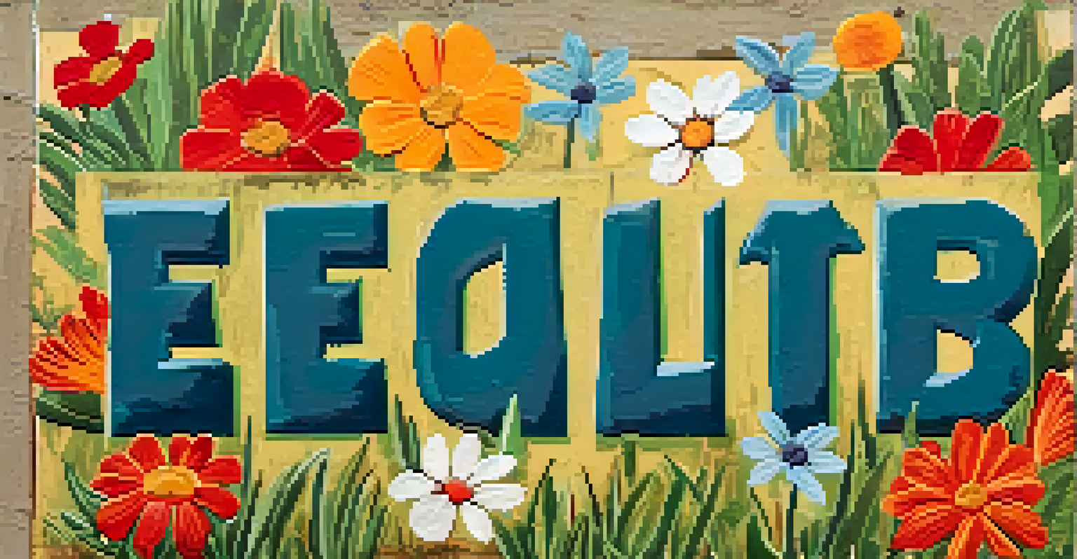 A close-up of a hand-painted sign from a civil rights demonstration in Tucson, reading 'Equal Rights for All.'