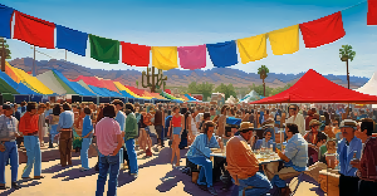 A lively film festival scene in Tucson during the 1980s, showcasing diverse filmmakers and audiences.