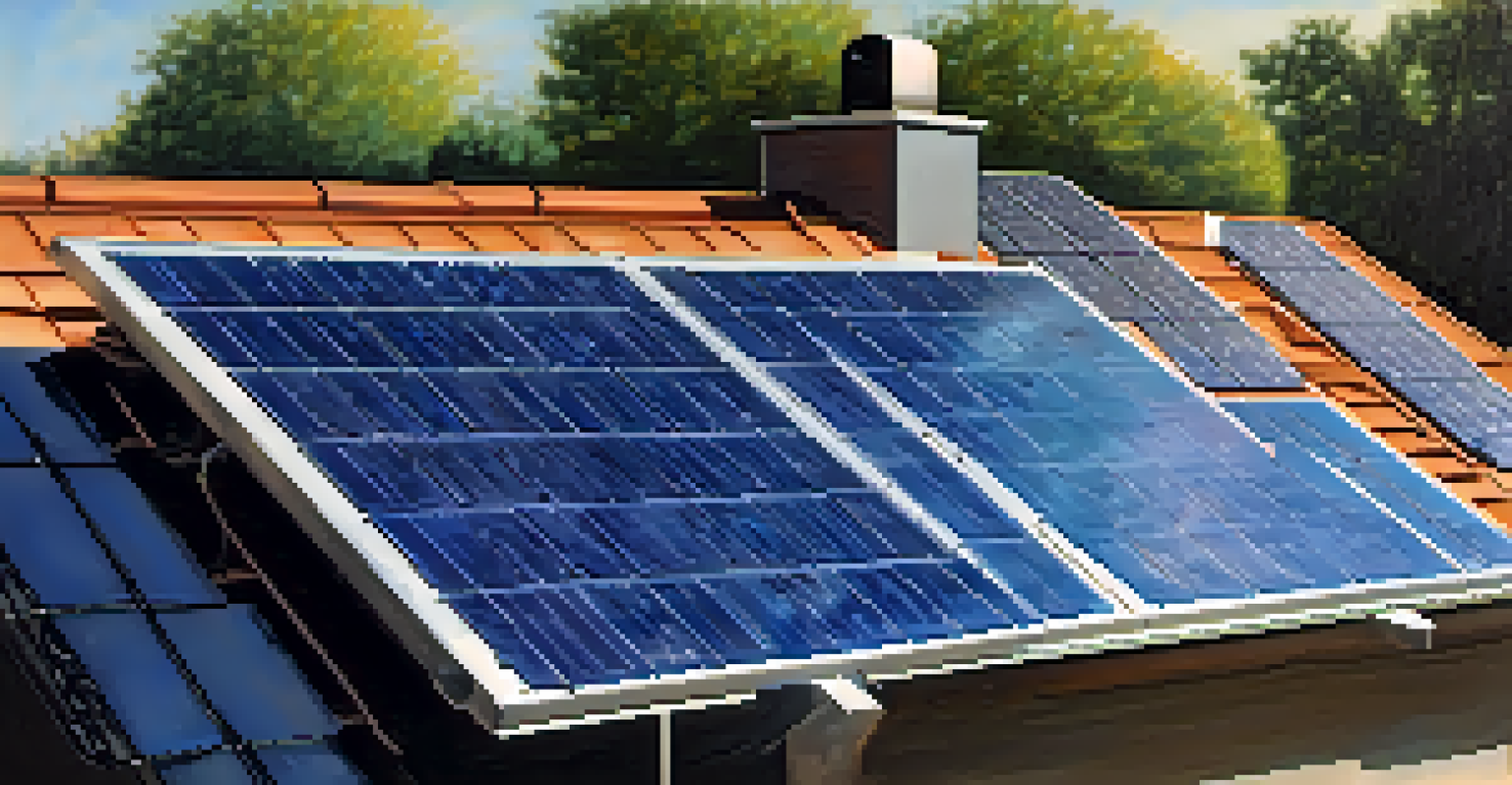 A close-up of a solar panel on a Tucson home, highlighting the details of the solar cells and reflecting sunlight, with a softly blurred background.