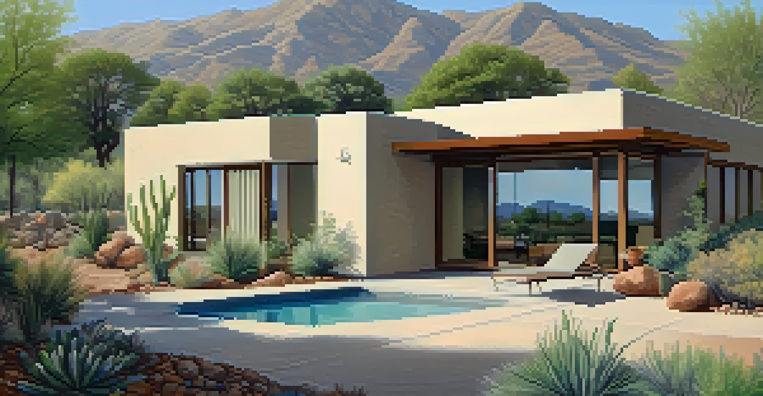 A Tucson landscape demonstrating sustainable landscaping and passive solar design.