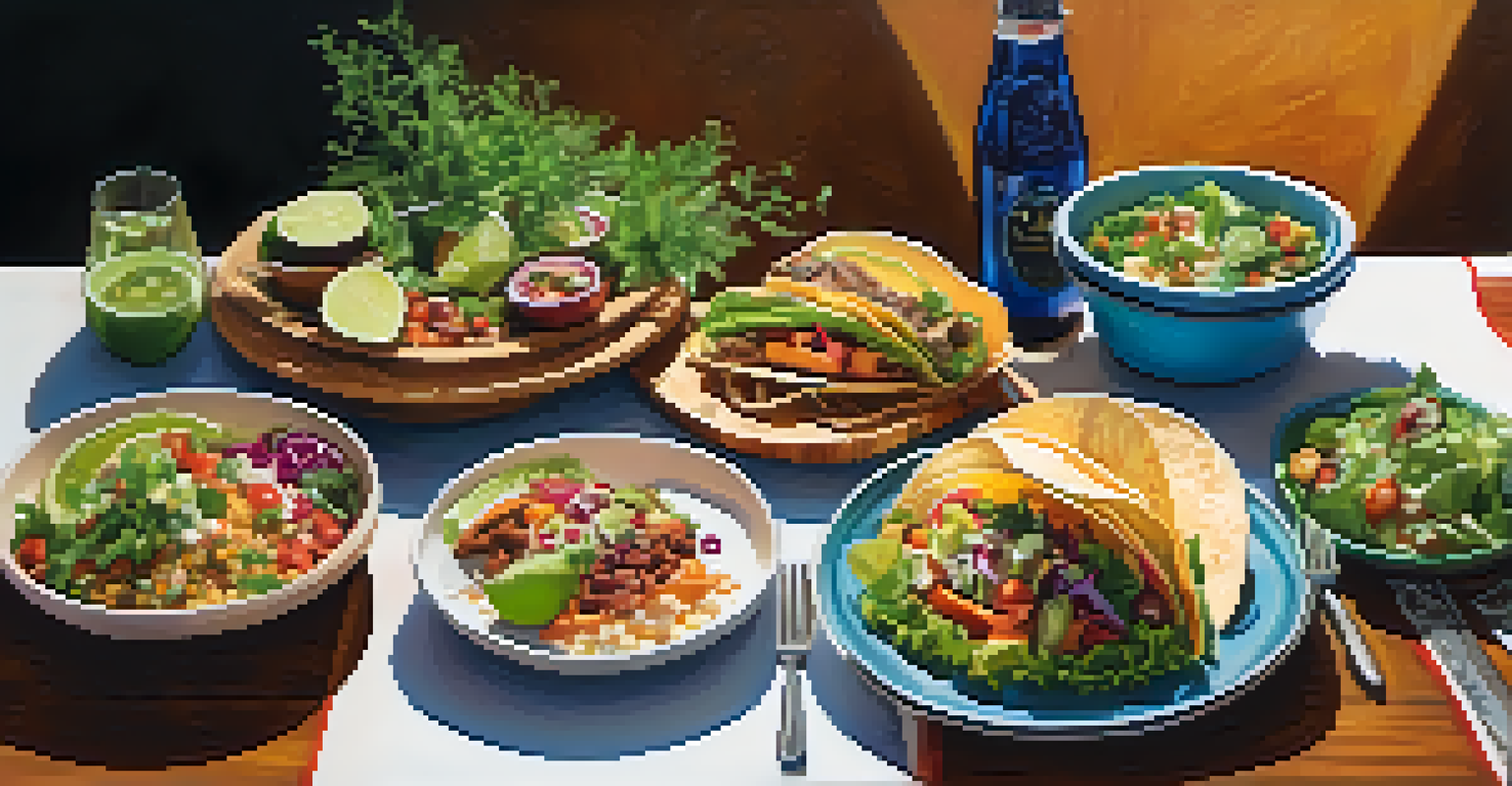 A beautifully arranged table with assorted colorful dishes and craft beers, set in a warm and inviting outdoor environment.