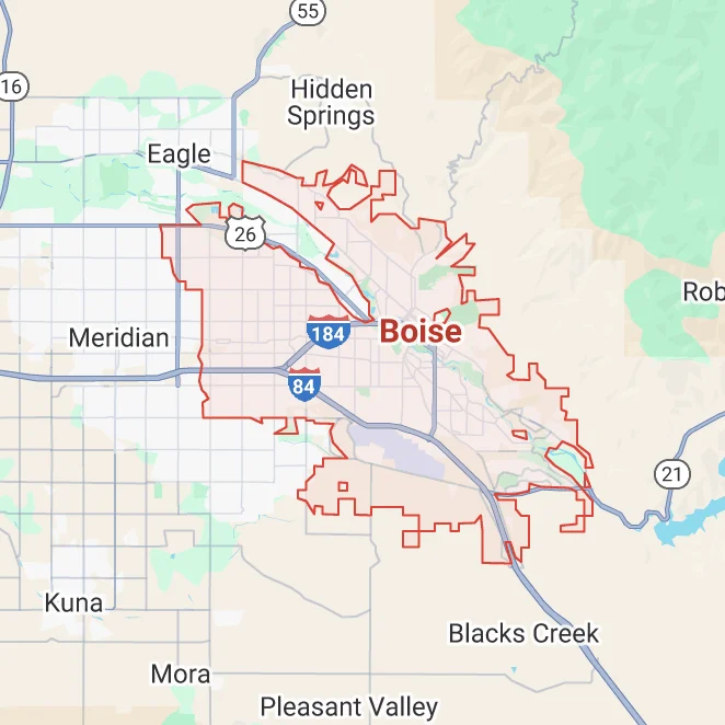 Service area map for Boise, Idaho
