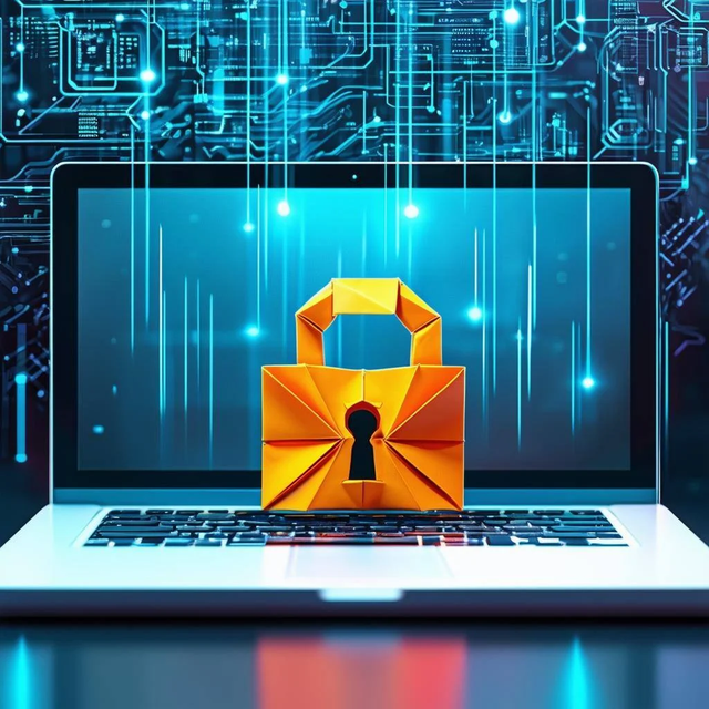Mac laptop protected by a digital security lock